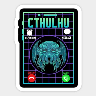 Funny The Call Of Cthulhu Dark Occult Goth Pun Sticker